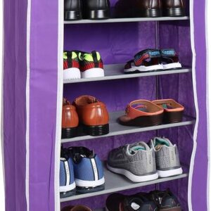 Purple 7 Layers Portable Shoes Rack For Home