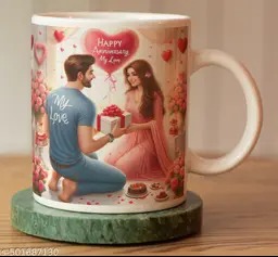 Happy Anniversary My Dear Husband Wife Anniversary Gift Beautiful Ceramic Coffee Mug