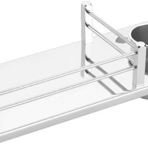 Gloxy Stainless Steel 3 In 1 Bathroom Shelf With Towel Rod