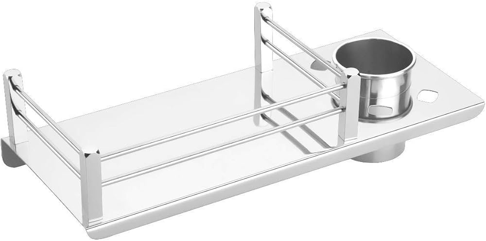 Gloxy Stainless Steel 3 In 1 Bathroom Shelf With Towel Rod