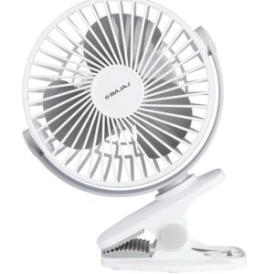 Bajaj Pygmy Mini Fan 110Mm Usb Charging MultiClip Function White Colour