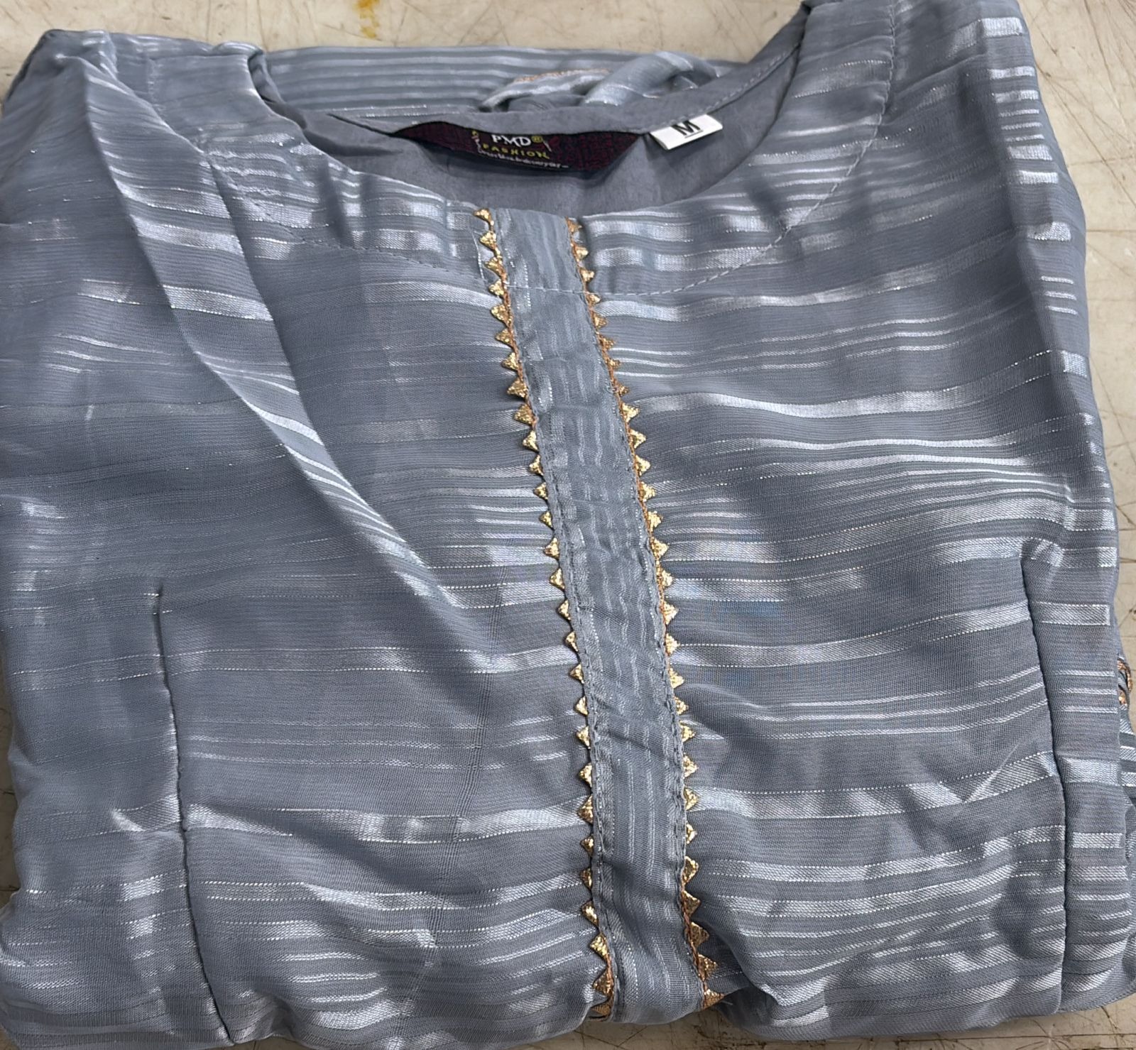 Women Grey Colour Kurti Size M