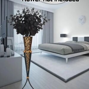 Print Black Flower Pot Big Le Metal Pots