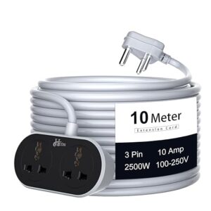 Hoteon Extension Cord 10 Meter 2500W Extension 10A Heavy Duty Long Wire Extension