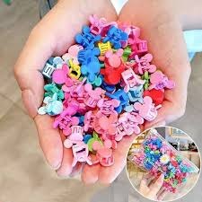 50 Pcs Cute Matte Crown Flower Mini Hair Clips For Kids