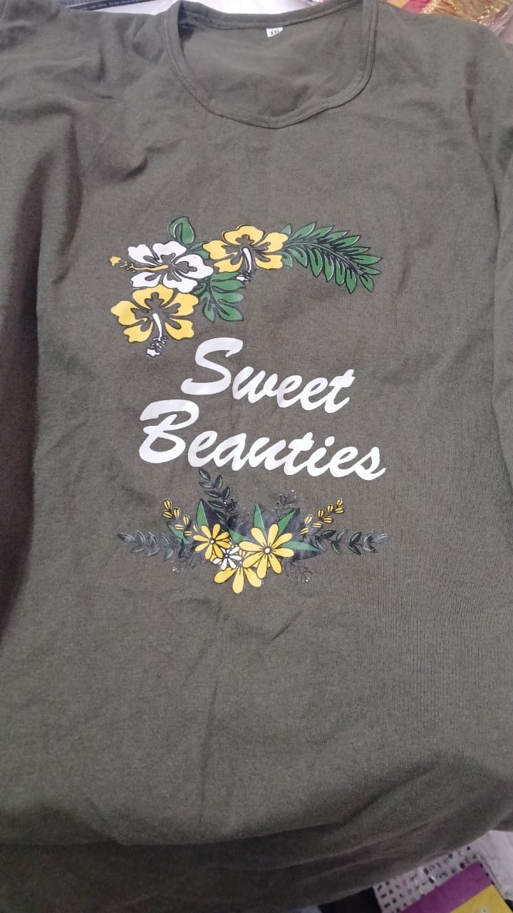 Woman Green Round Neck T Shirt Size Xxl