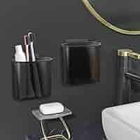 Black Color Plastic Toothbrush Holder Pack Of 4 Wall Hanging