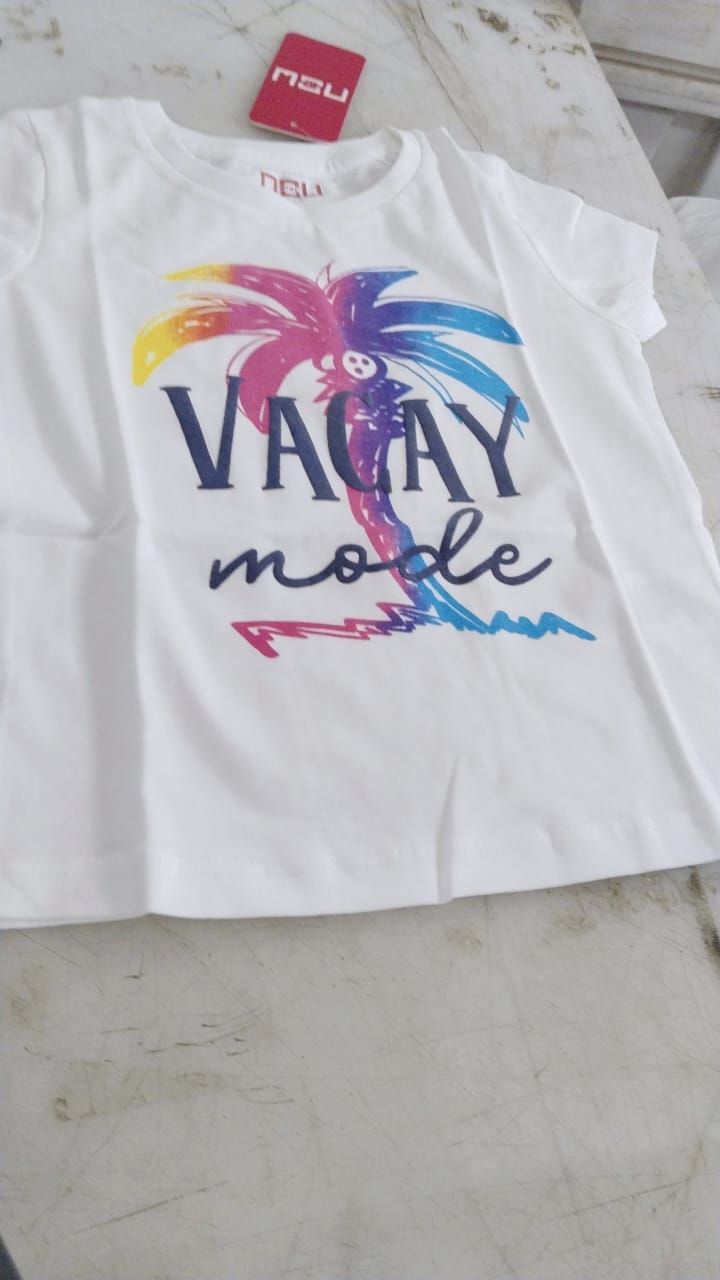 White Color Printed T Shirt For Kids Girl Size 2 To 3 Yrs