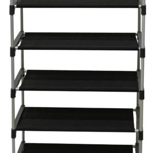 6 Layer Black Color Plastic Shoe Rack