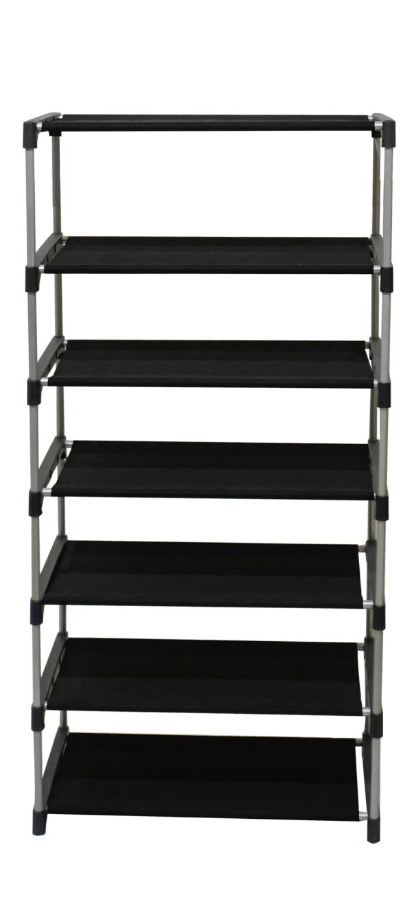 6 Layer Black Color Plastic Shoe Rack