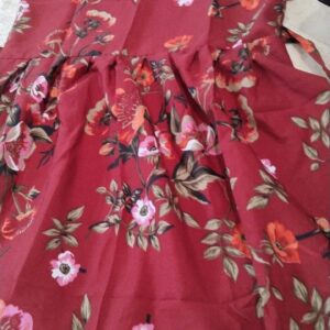 Maroon Colour Printed Frock For Kids Girls Size 10 To 11Yrs