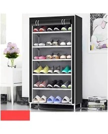 Plastic Shoe Rack 6 Layer Black