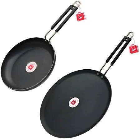 Lazy Window Black 2 Pieces Iron Tawa And Fry Pan