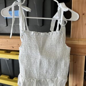 H And M FrillTrimmed Strappy Vest Top White Size S
