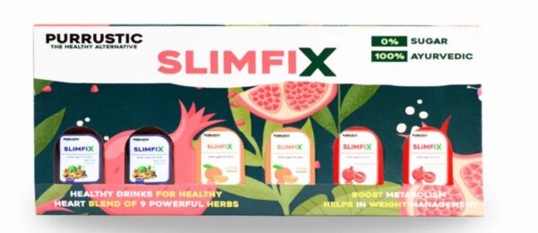 Purrustic Slimfix Natural Weight Loss 9 Herbs Aids Metabolism Digestion 60Ml Pack 6