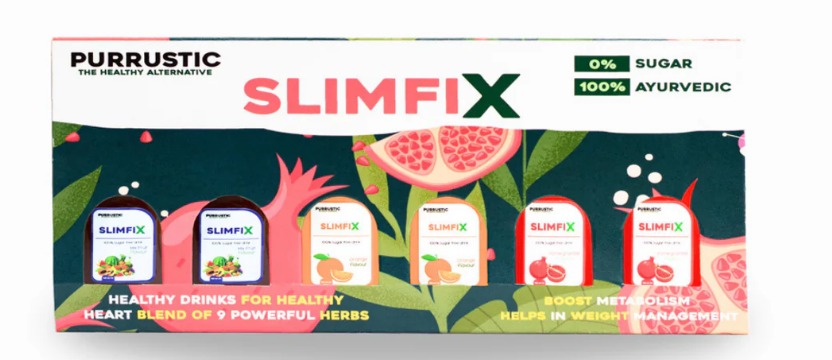 Purrustic Slimfix Natural Weight Loss 9 Herbs Aids Metabolism Digestion 60Ml Pack 6