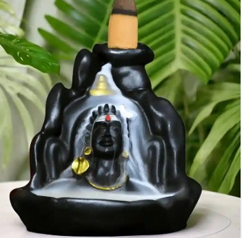 Mahadev Smoke Statue With 20 Pcs Dhoop Sticks Decorative Showpiece Black