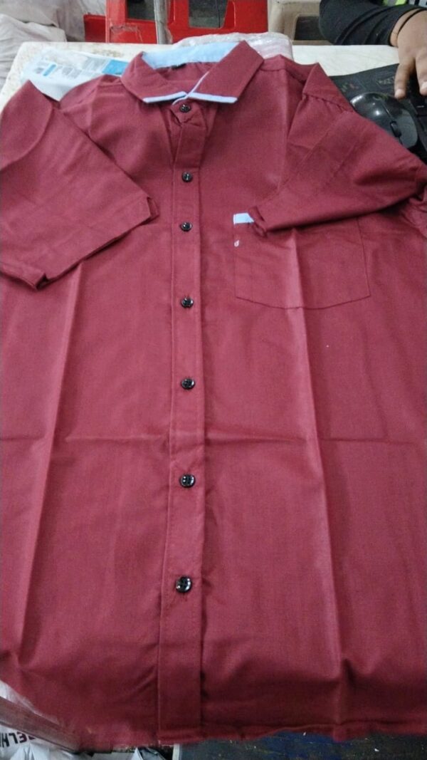 Maroon Color Half Sleeves Shirt For Men Size M