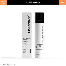Underrated Sunscreen Spf 50 PaPlusPlusPlus Powered With Vitamin C Vitamin E 50G