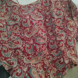 Women Maroon Printed Anarkali Dress With Dupatta Size Xs