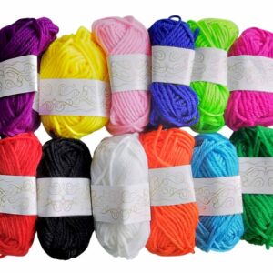 Woolen Thread Yarn For Knitting Multicolour Pack Of 12