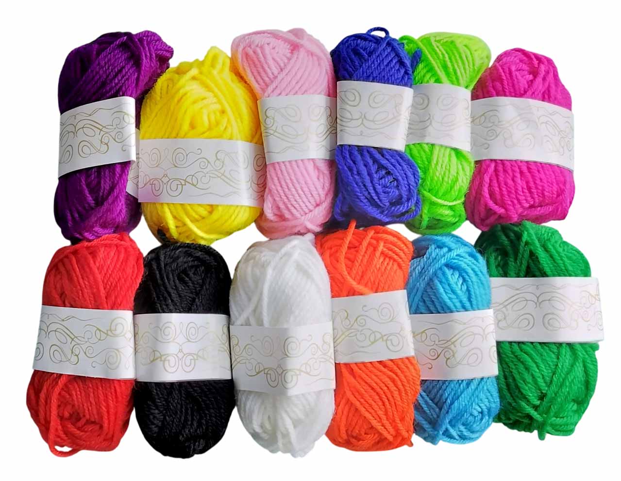 Woolen Thread Yarn For Knitting Multicolour Pack Of 12
