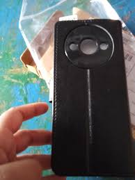 Poco C61 Flip Brown Flip Case Leather Finish Black