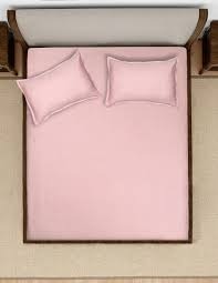 Bed Sheet With 2 Pillow Cover Pink Queen