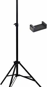 Black Tripod Stand With Mobile Phone Holder