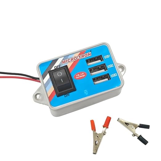 12V24V Dc Mobile Charger 3 Usb Ports With 52Mm Clip