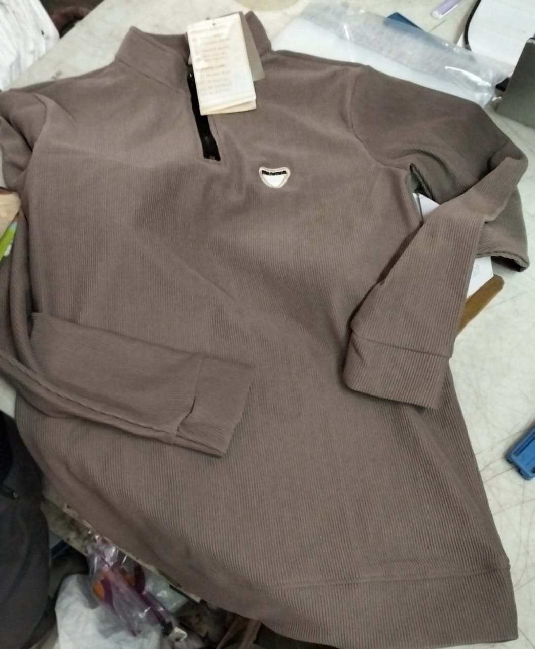 Polo Neck T Shirt Light Brown Color Size M