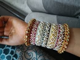 WomenS Rajwadi Multicolour Chuda Set Bangles Rajputi Kundan Chura Women Size 2Point4
