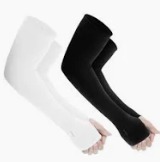 Arm Sleeves For Men And Women Protection Hand Sleeves Thumb White Black Pack 2