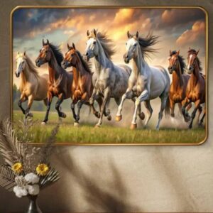 1Artofcreation Premium Paintings Running Horse 50 Cm X 34 Cm Large Size