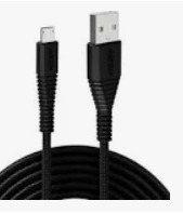 Fast Charge Braided Usb Type B Cable For Smartphones Black