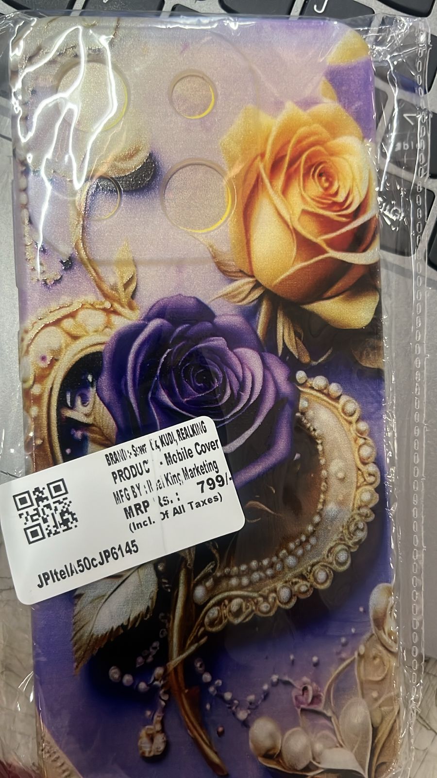 Itel A50 Golden And Purple Colour Mobile Cover