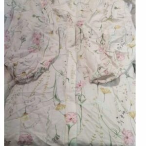H And M Cream Colour Printed A Lining Dress For Women Size M
