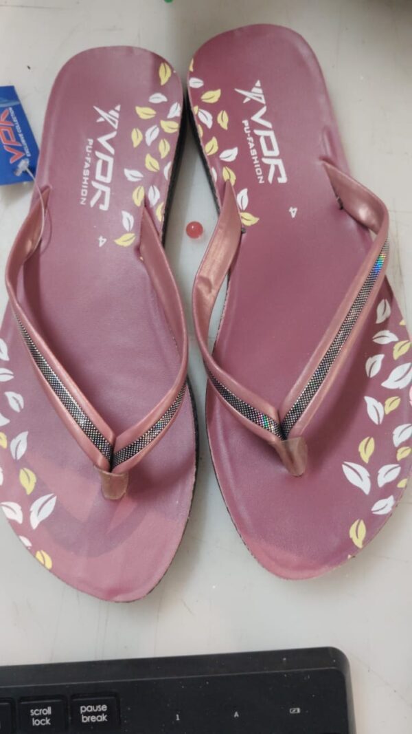 Women Maroon Color Slippers Size 4