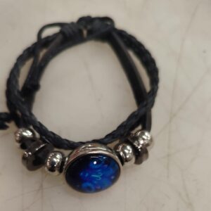 Black Leather Bracelet Adjustable