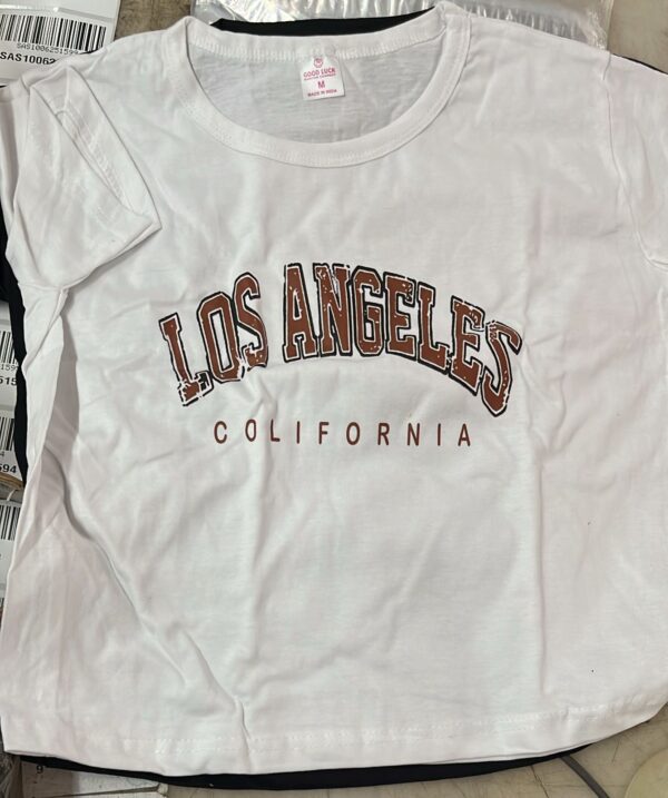 Women White Colour Printed T Shirt Size M
