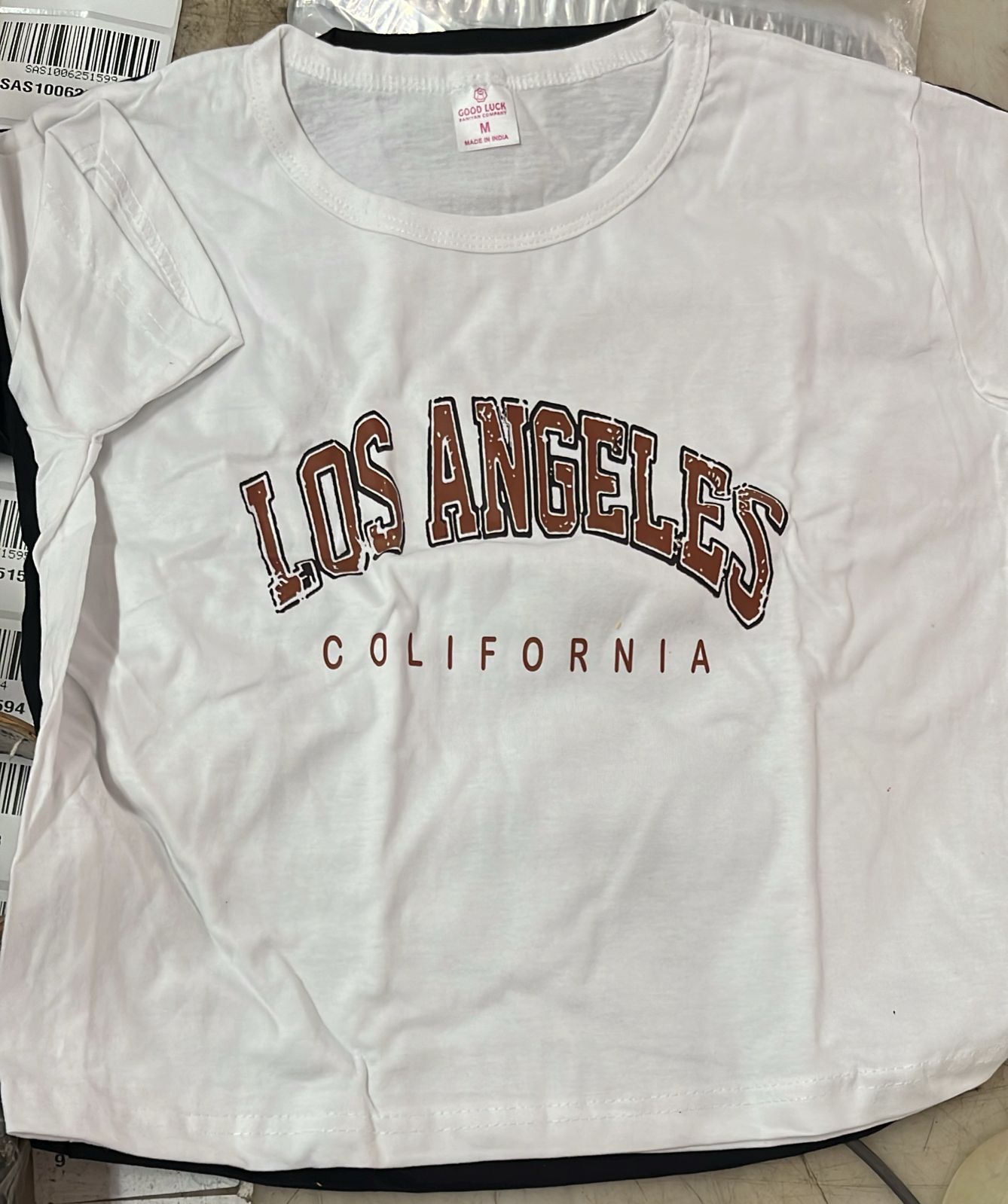 Women White Colour Printed T Shirt Size M
