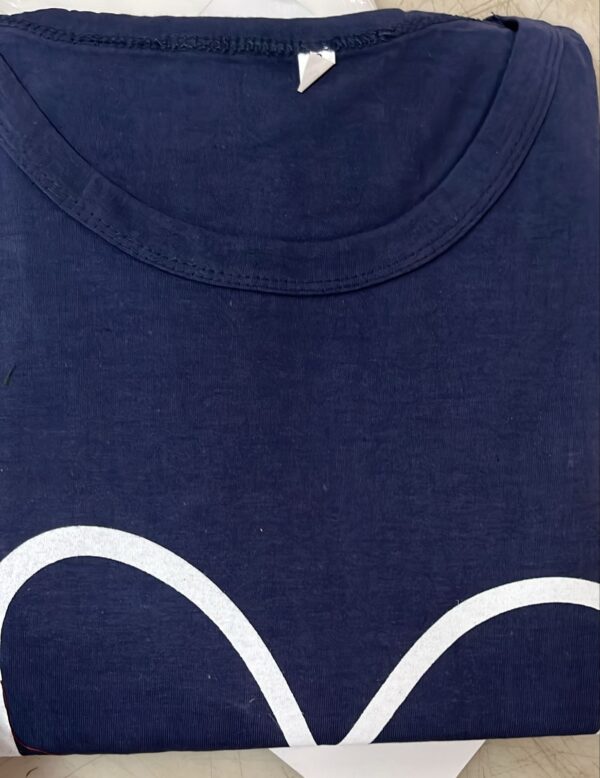 Women Blue Colour Printed Long T Shirt Size Xl