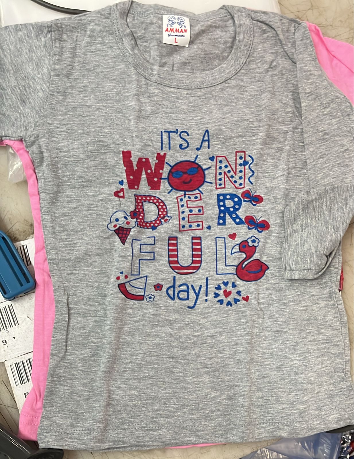 Kids Girl Grey Colour Printed T Shirt Size 12 To 18 M