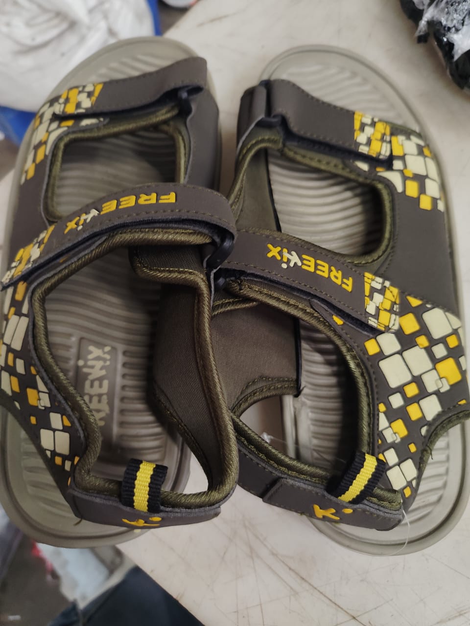 Freekix Olive Colour Sandals For Men Size 9