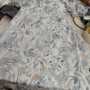 White And Grey Printed Dress For Women Size S