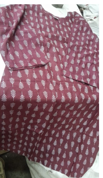 Womens Printed Kurti Red White Size 40