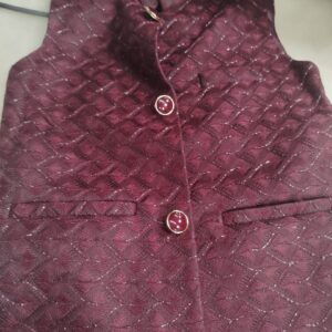 Wine Color Sleeveless Blazer For Kids Boys Size 4Y