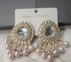Womens White Pearls Earrings