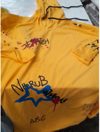 Mens Cotton Hooded T Shirt Yellow Size Xl