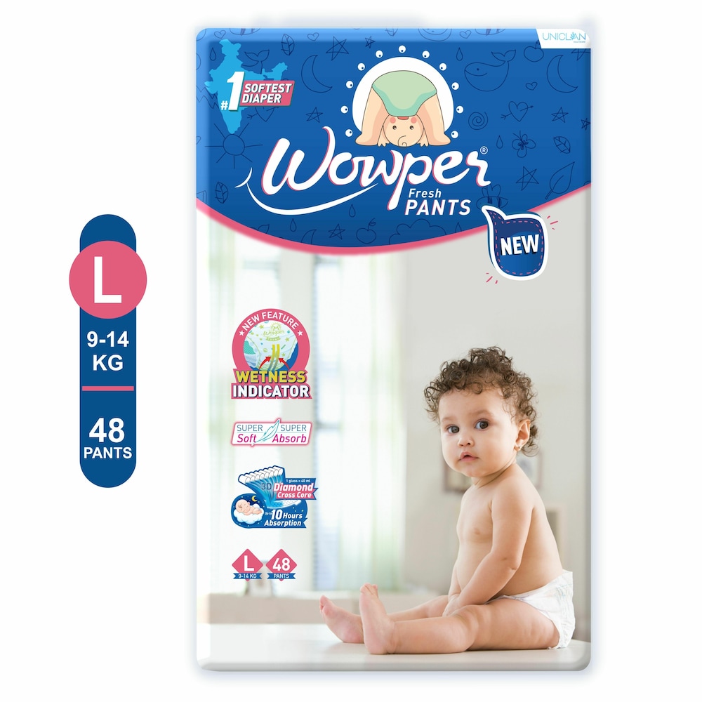 Wowper Fresh Baby Diaper Size L 48 Pants